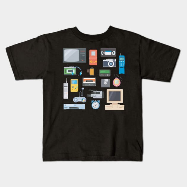 Retro Tech Kids T-Shirt by oskibunde